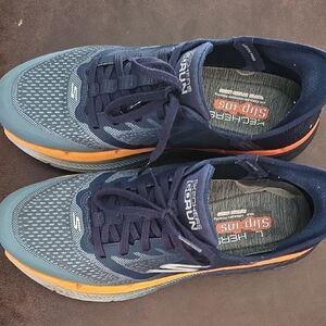 Skechers Navy and Orange Athletic Shoes